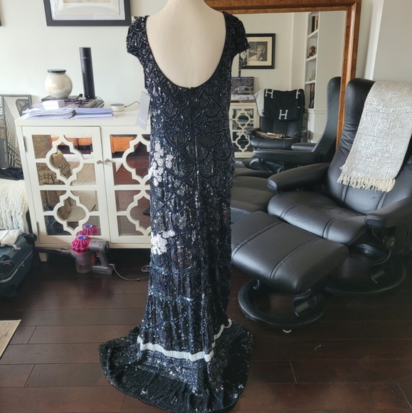 THEIA Sequined Evening Gown - Picture 7 of 12